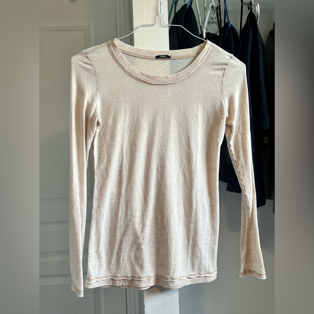 Women's Cream Long Sleeve Top